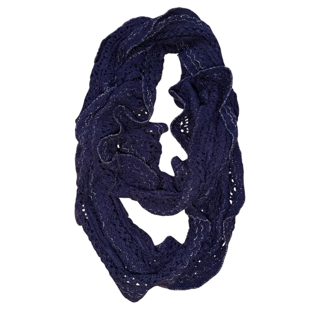 APT 9 Purple Chunky Knit Infinity Scarf with‎ Silver Metallic Thread Accent